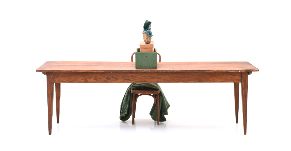 Antiker Biedermeier Eichen-Holztisch