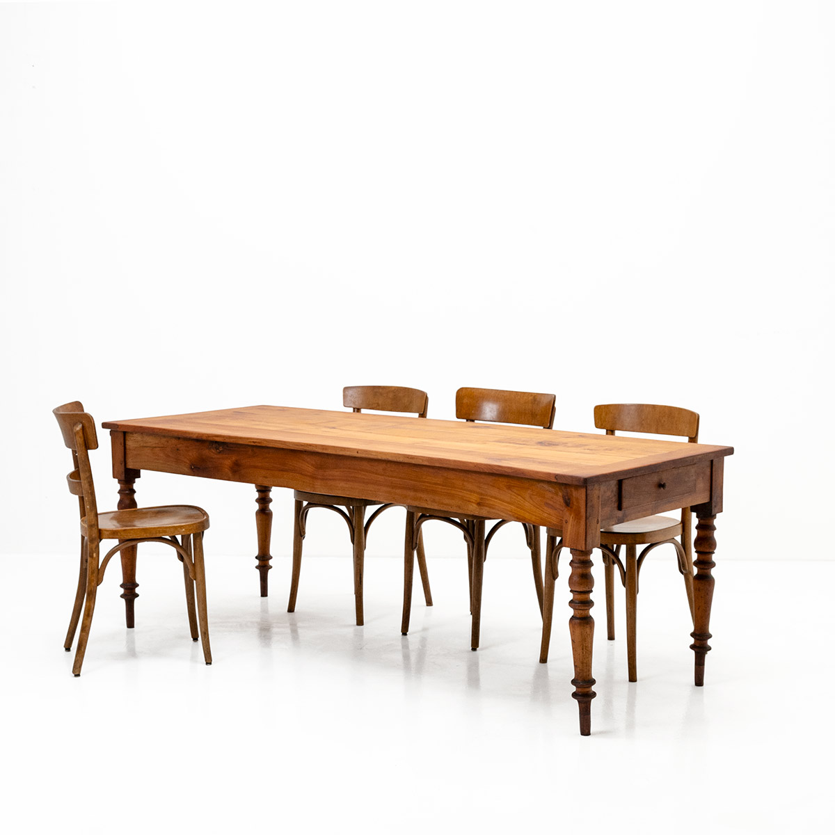 Biedermeier-Tisch aus Kirschbaumholz mit Schublade und Auszug | Vintage, Holztisch, Tische
