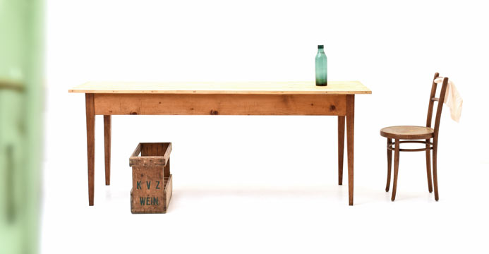 Biedermeiertisch Tanne / Kirsche, Holztisch, Tische