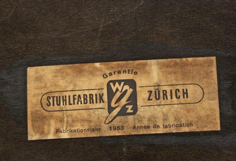 Girsberger Holzstuhl Stuhlfabrik Zürich 1953