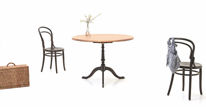 Runder Bistrotisch Nussbaum